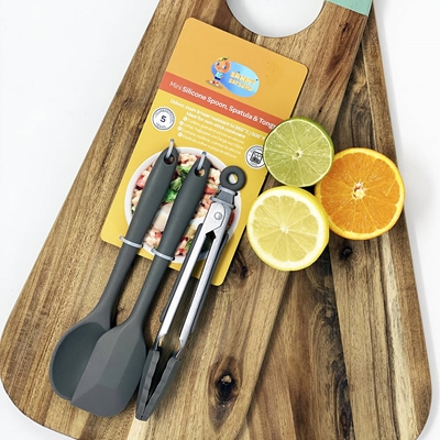 Show details for Mini Silicone Spoon, Spatula & Tongs